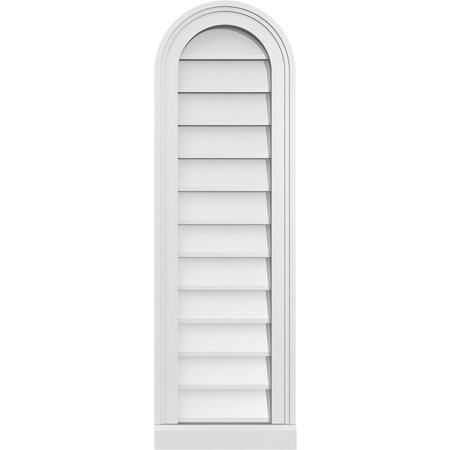Ekena Millwork Round Top Surface Mount PVC Gable Vent w/ 2"W x 2"P Brickmould Sill Frame, 12"W x 38"H GVPRT12X3803SN